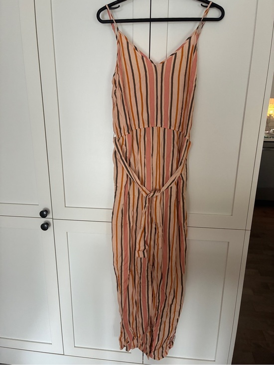 Roxy Pants - Roxy Pink and Orange Striped Sleeveless Jumpsuit